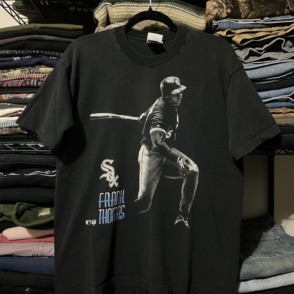 90s vintage Pro Player Frank Thomas Black Tee Made in USA 🇺🇸